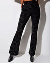 Image of Jeevan Flare Trouser in Brocade Rose Flock Black