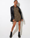 Image of Jeeves T-Shirt Dress in Patchwork Daisy Brown