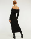 image of Jesuita Bardot Knitted Midi Dress in Black