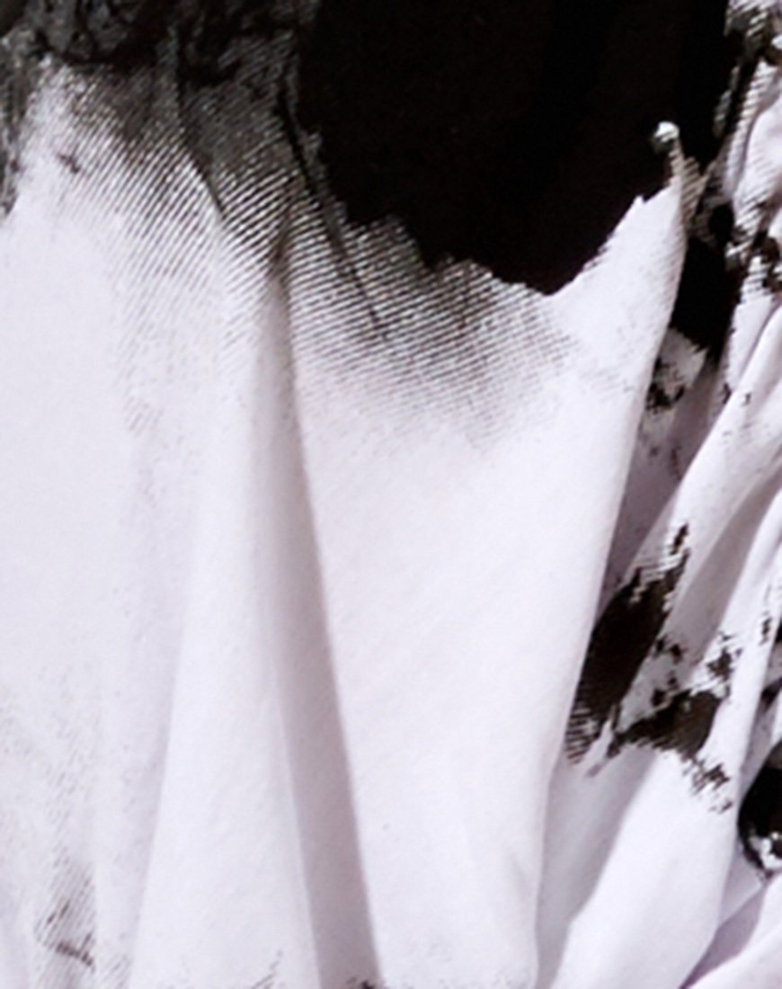 Image of Jiha Crop Top in Mono Tie Dye Black and White