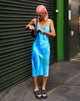 image of Juvina Midi Dress in Satin Watercolour Tosca