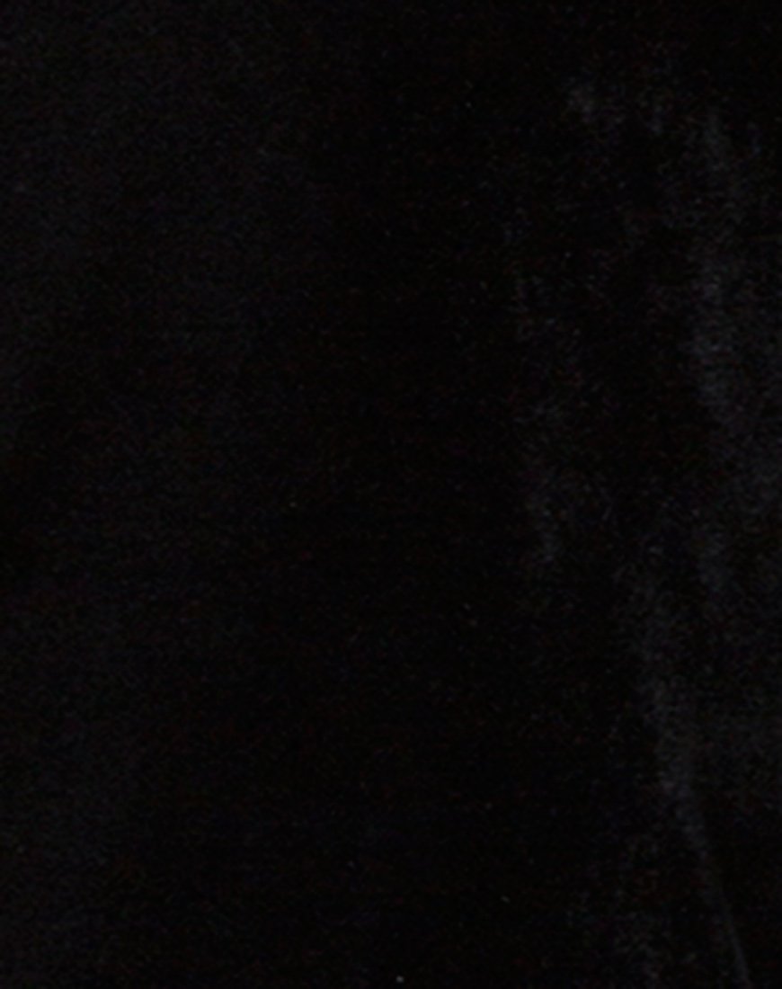 Image of Kaido One Shoulder Bodycon Dress in Velvet Diamond Black