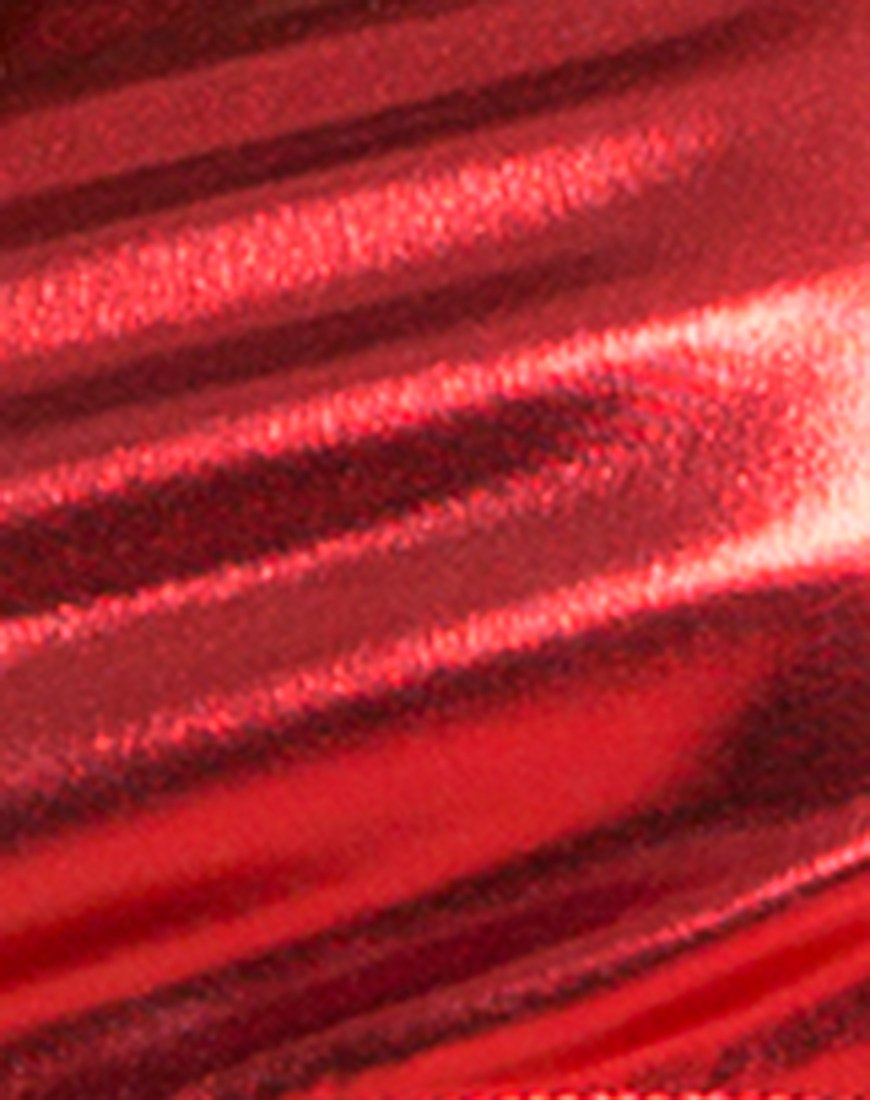 Image of Kala Crop Top in Metallic Shimmer Rust