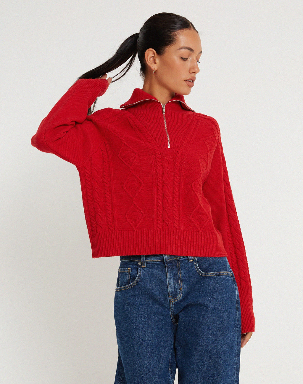 Kamuja Knitted Jumper in Red