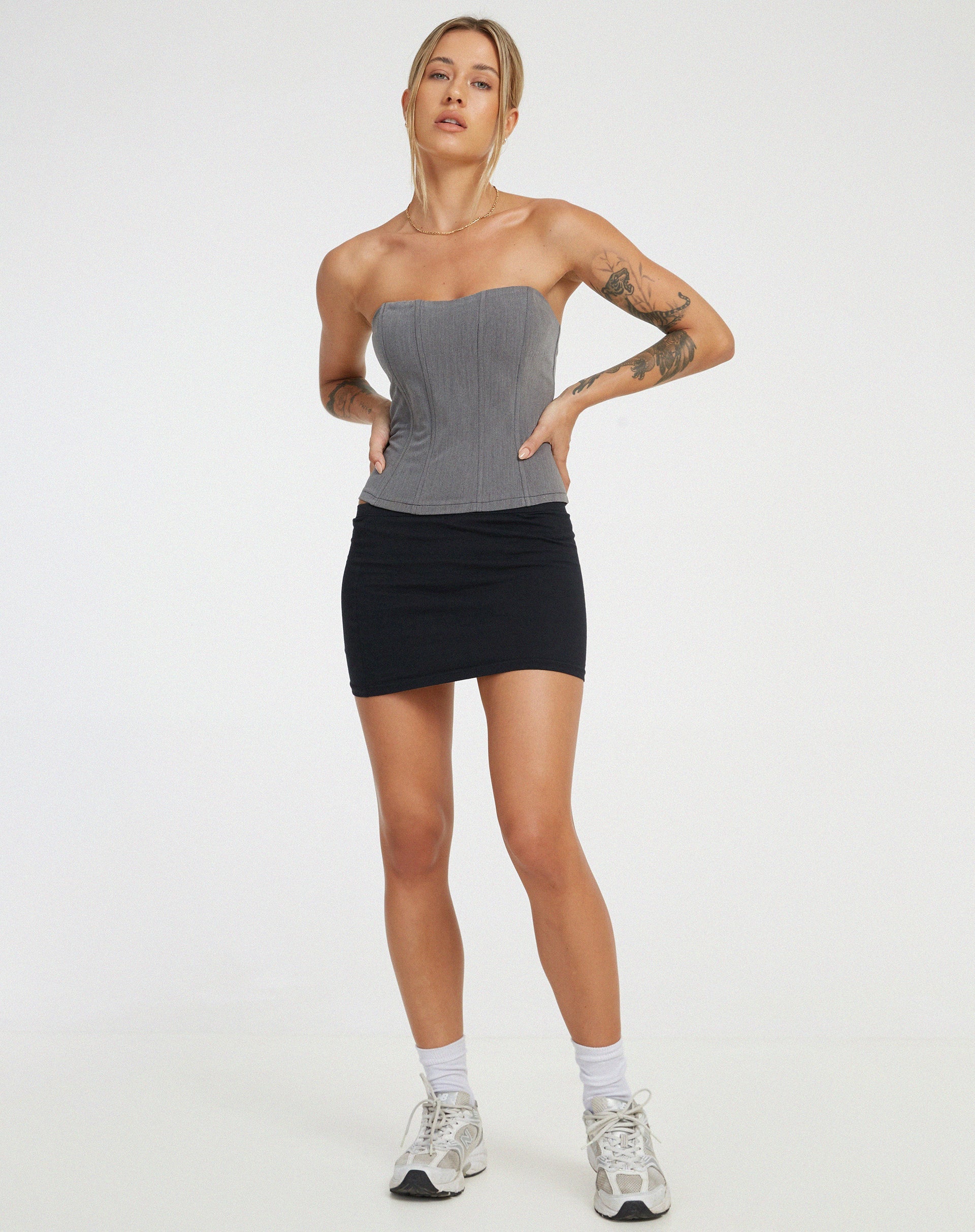 image of Kansa Corset Top in Charcoal