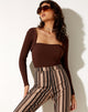 Image of Gya Longsleeve Top in Knit Chocolate