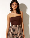 Image of Karen Bandeau Top in Knit Chocolate