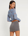 image of Khalifa Long Sleeve Top in Lace Blue