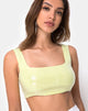 Image of Kim Crop Top in Pistachio with Clear Sequin