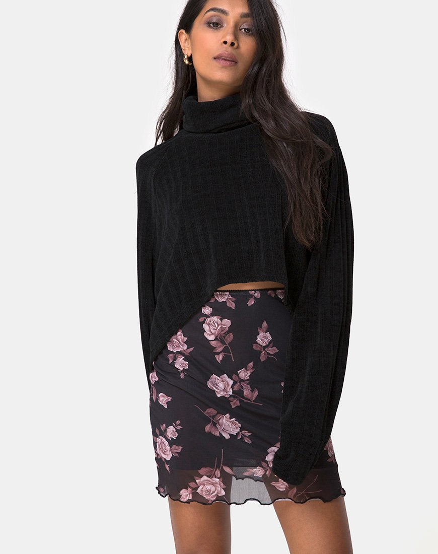 A-line Mesh Overlay Floral Skirt | Kinnie – motelrocks-com-eur