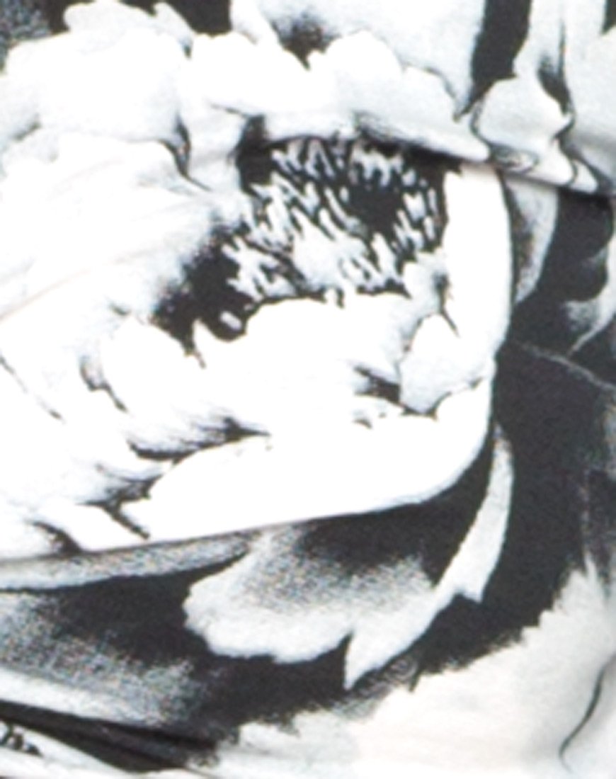 Image of Motel Kira Twist Front Crop in Tonal Floral Black White
