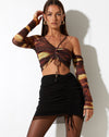 Image of MOTEL X IRIS Kirana Mini Skirt in Mesh Black and Brown