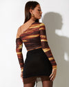 Image of MOTEL X IRIS Kirana Mini Skirt in Mesh Black and Brown