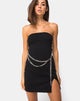 Image of Koenig Mini Dress in Black with Silver Chain
