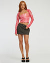 image of Kouna Bandeau Crop Top and Shrug Set in Abstract Blurred Pink