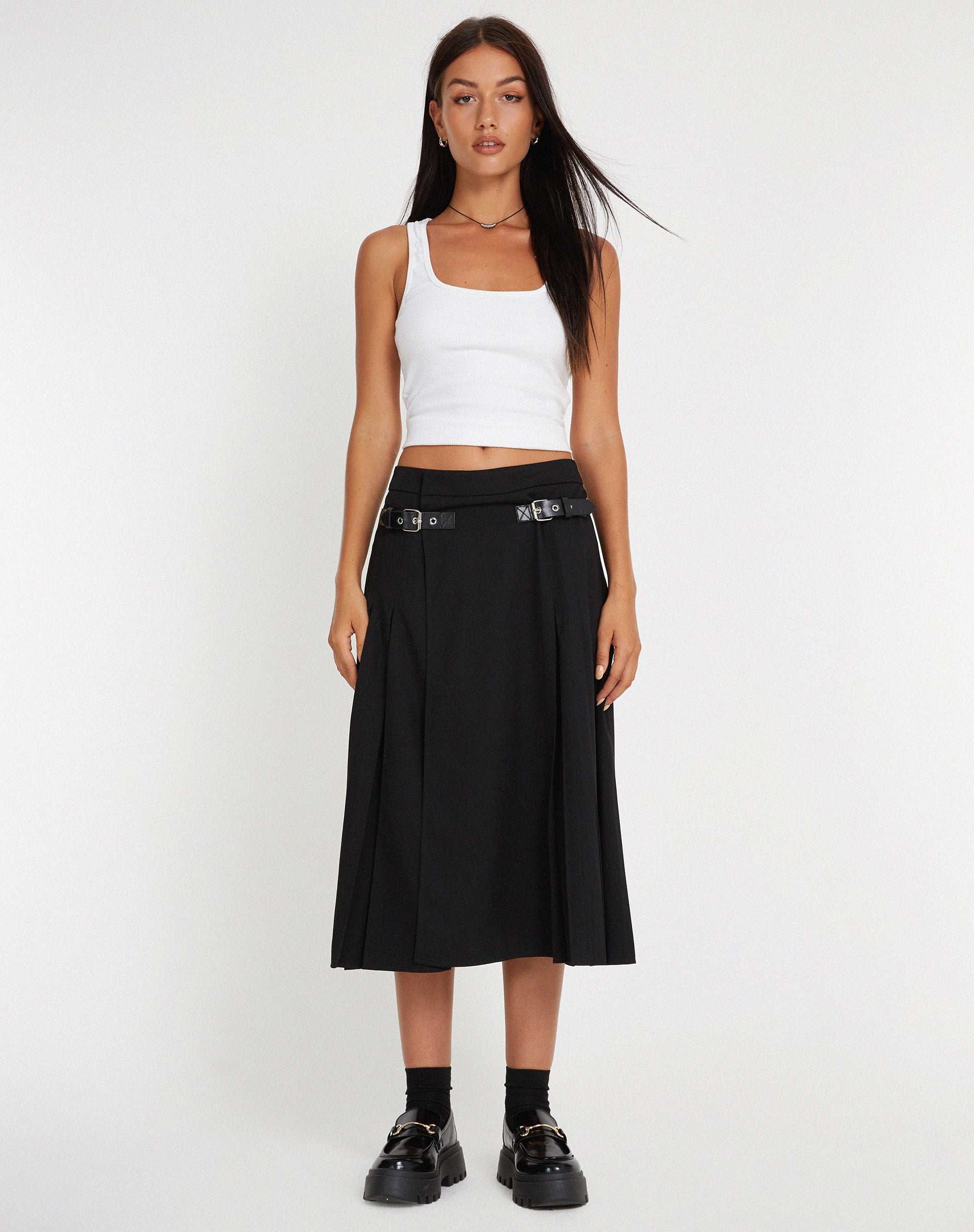 image of Kozani Midi Skirt in Black