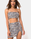 Image of Kylie Crop Top in Tiger with Clear Sequin