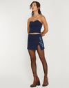 image of Lael Mini Skirt in Navy Flower Butterfly Emb