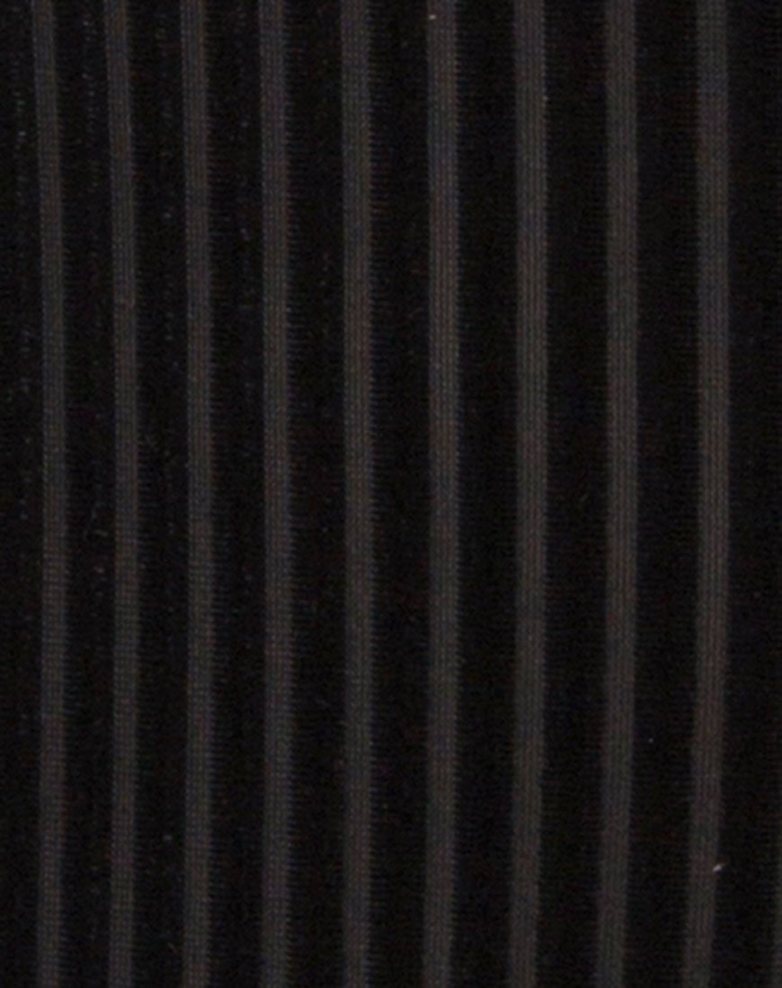 Image of Lao Plunge Bodice in Black Sheer Stripe