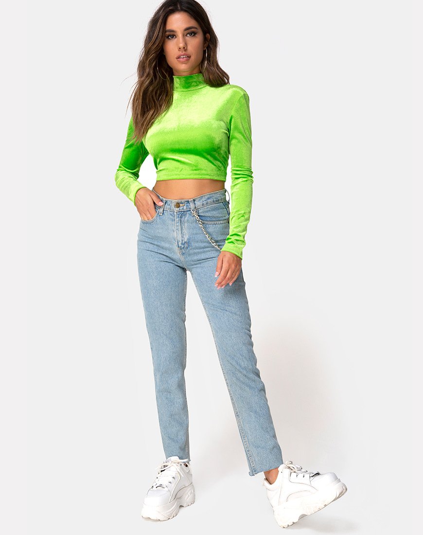 Image of Lara Crop top in Velvet Lime