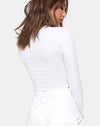 Image of Lara Crop in White with Angel Embro