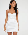 image of Lesty Mini Dress in White with White Lace