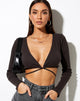 Image of Lieneva Crop Top in Rib Blackened Pearl