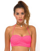 Image of Motel Longline Bikini Top in Neon Pink