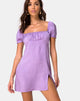 Image of Lonma Mini Dress in Satin Ditsy Rose Lavender