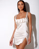 Image of Lorin Mini Dress in Satin Ivory