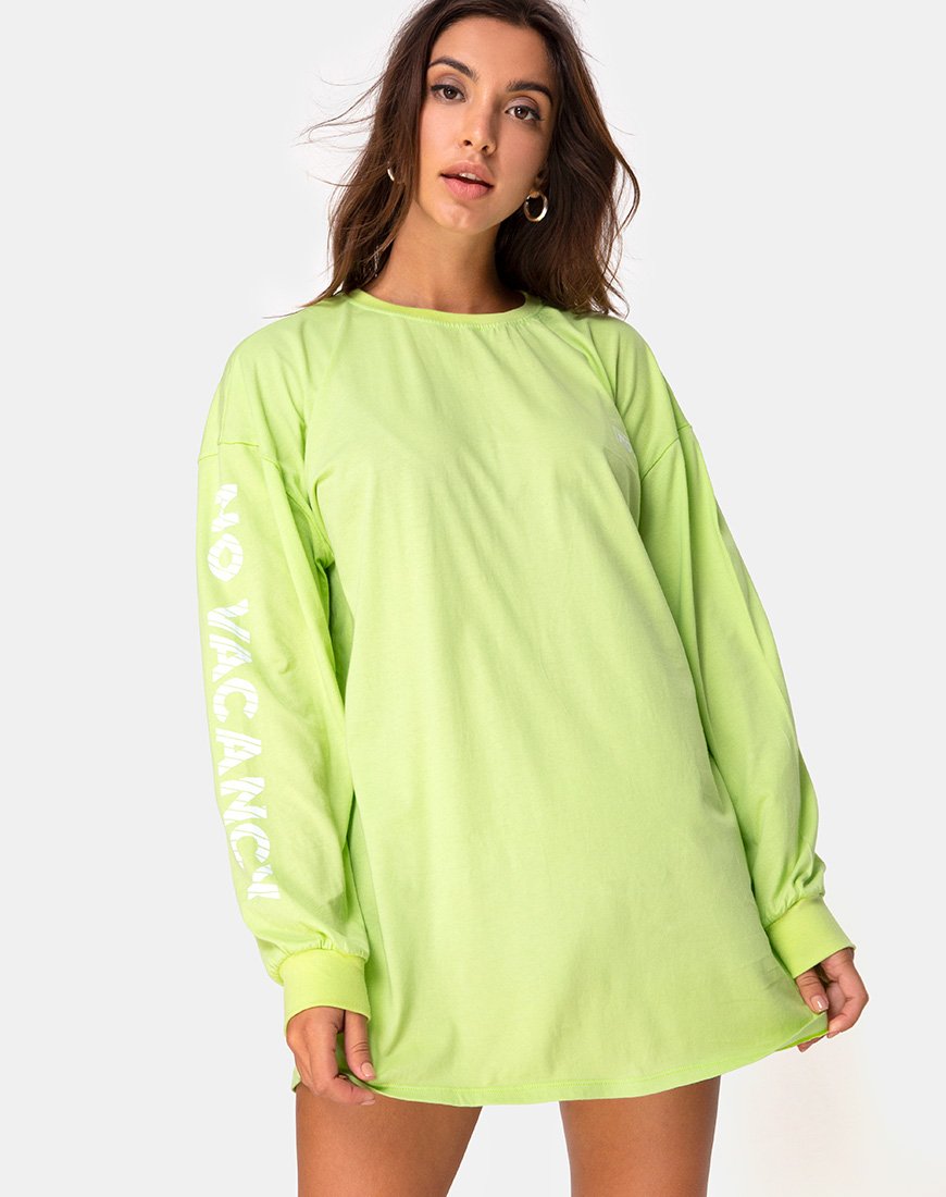 Image of Lotsun Sweatshirt in Motel No Vacancy Fluro Green