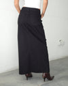 image of Low Rise Denim Maxi Skirt in Rinse Black