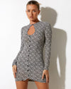 Image of Luder Mini Dress in Optic Square Black and White