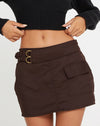 Image of Luther Mini Cargo Skirt in Dark Brown