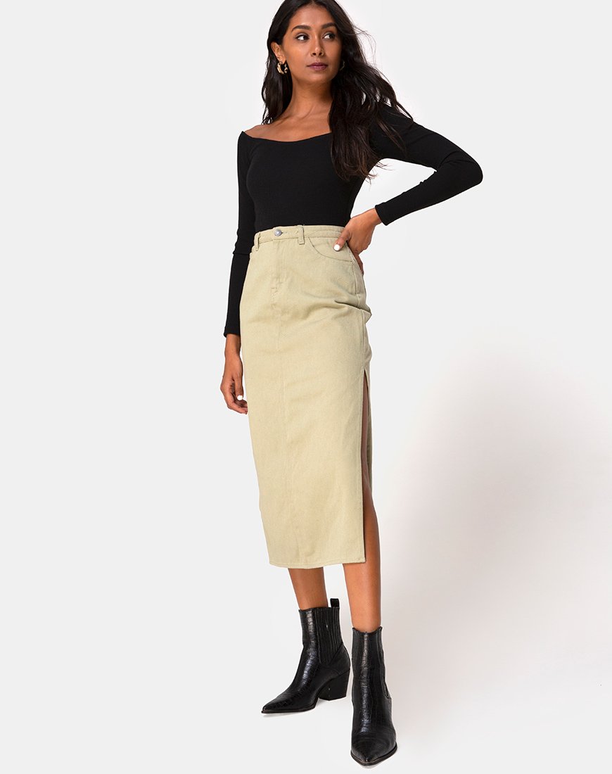 Image of Lyra Midi Skirt in Sage