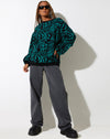 Image of Mably Jumper in Jagged Swirl Green and Black