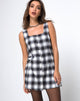 Image of Madison Pinafore Dress in Plaid Black and White