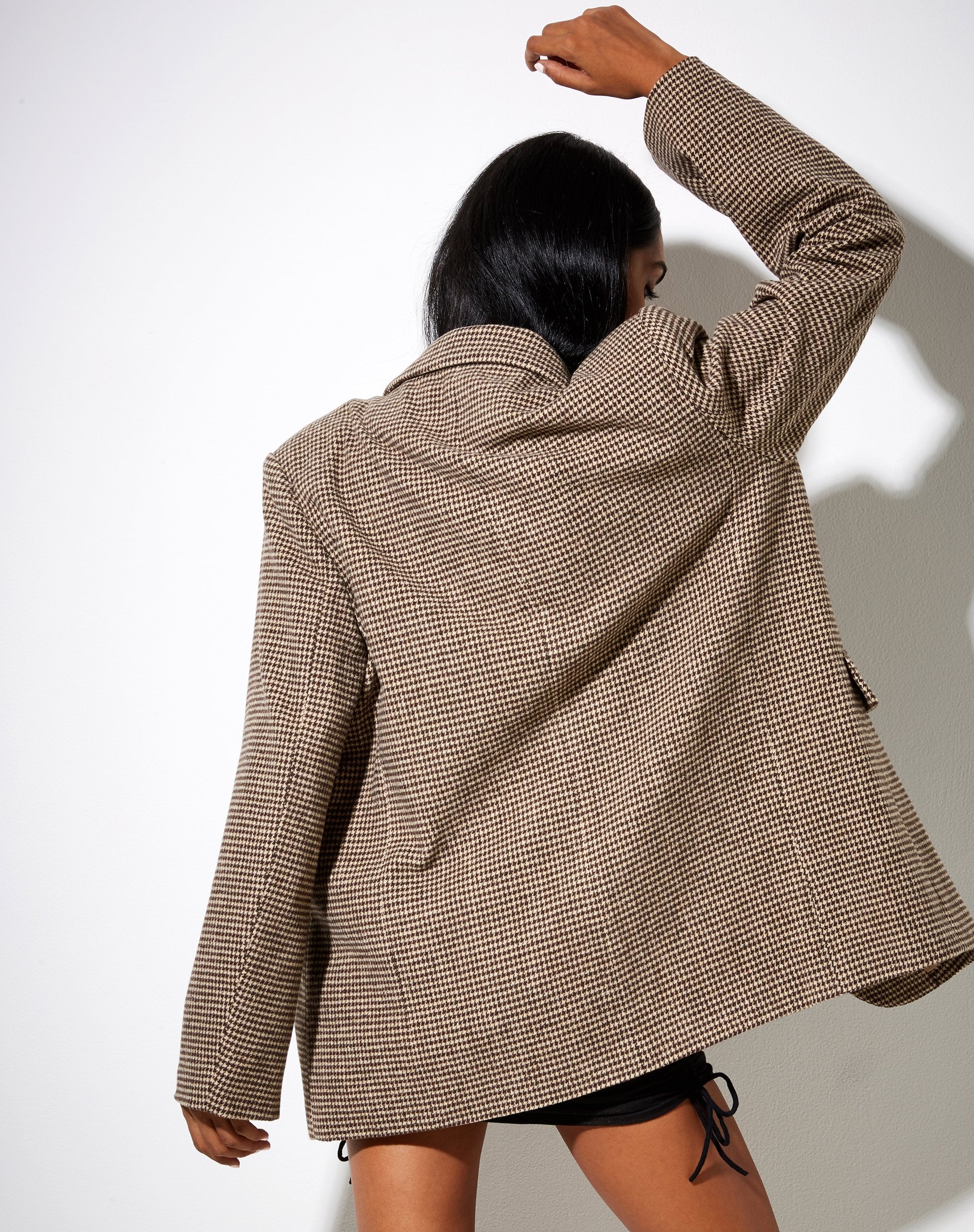 Image of Maiwa Blazer in Houndstooth Brown