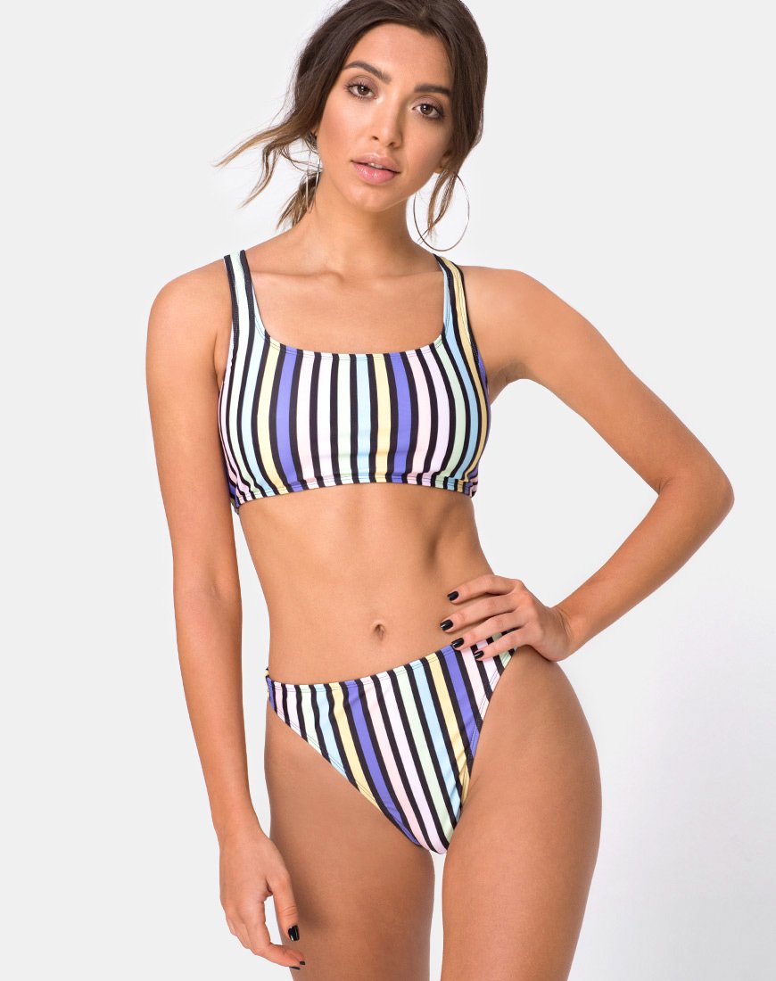 Image of Malee Bikini Bottom in New Stripe