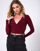 Image of Marche Wrap Top in Burgundy