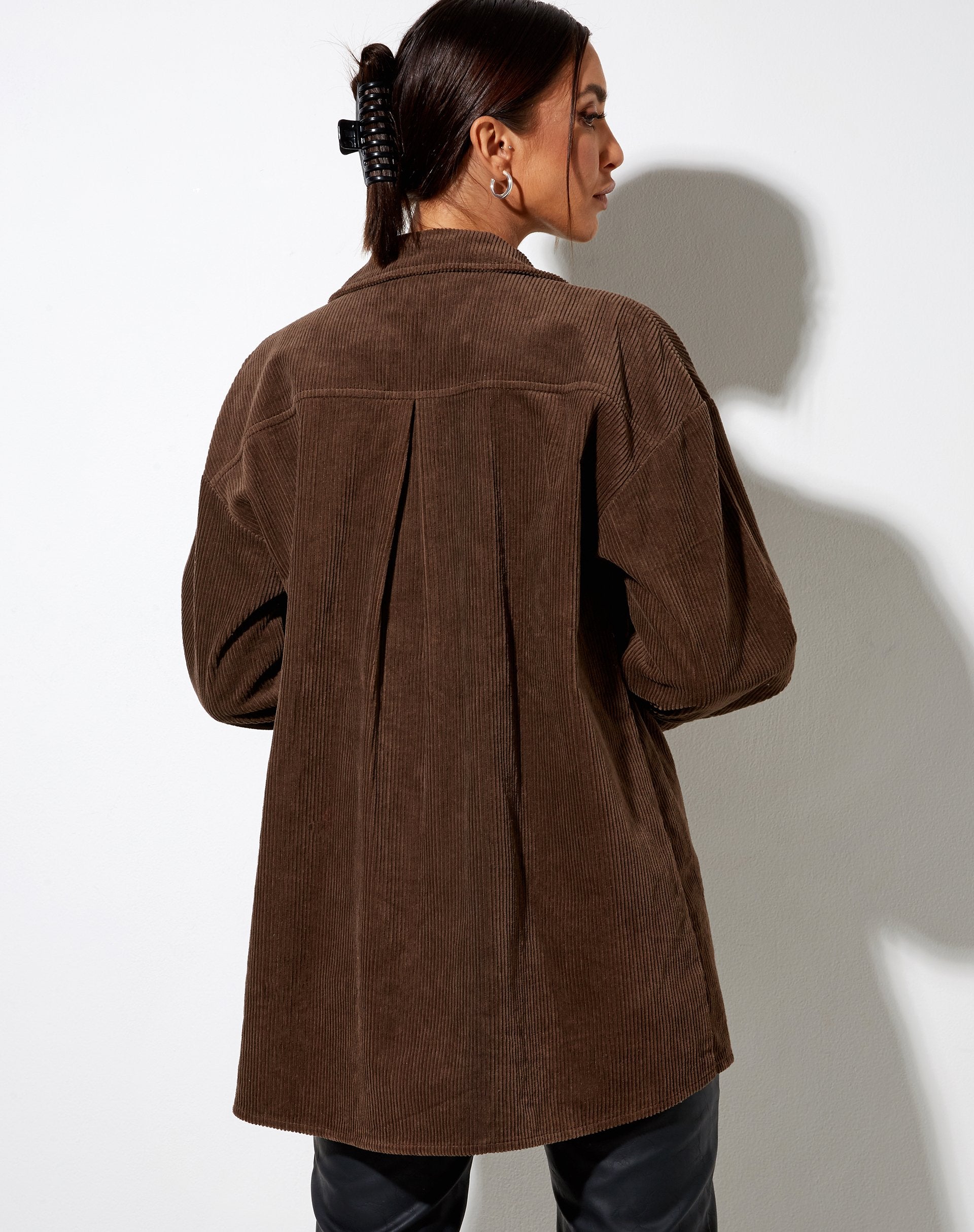 Image of Marcy Shirt in Corduroy Brown