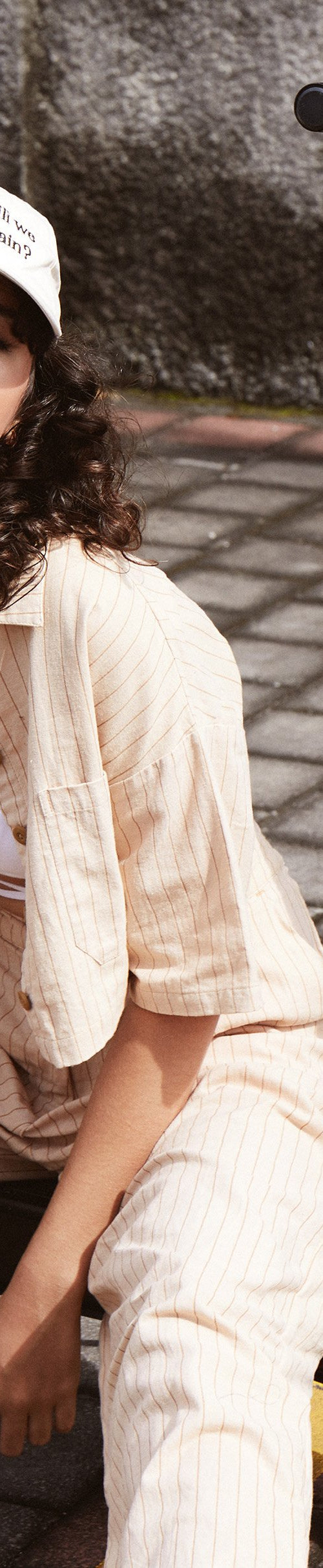 Image of Marka Crop Top in Pencil Stripe