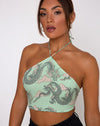 Image of Maudy Crop Top in Chinese Dragon Neo Mint