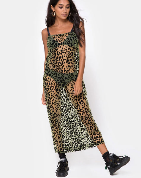 Lime leopard 2024 print dress