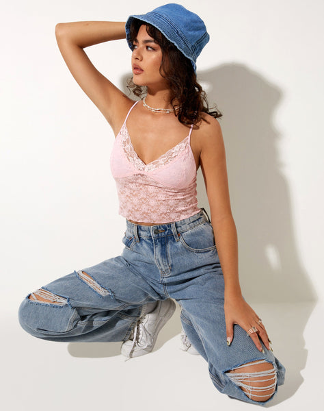 Shanda Bandeau Top in White Lace