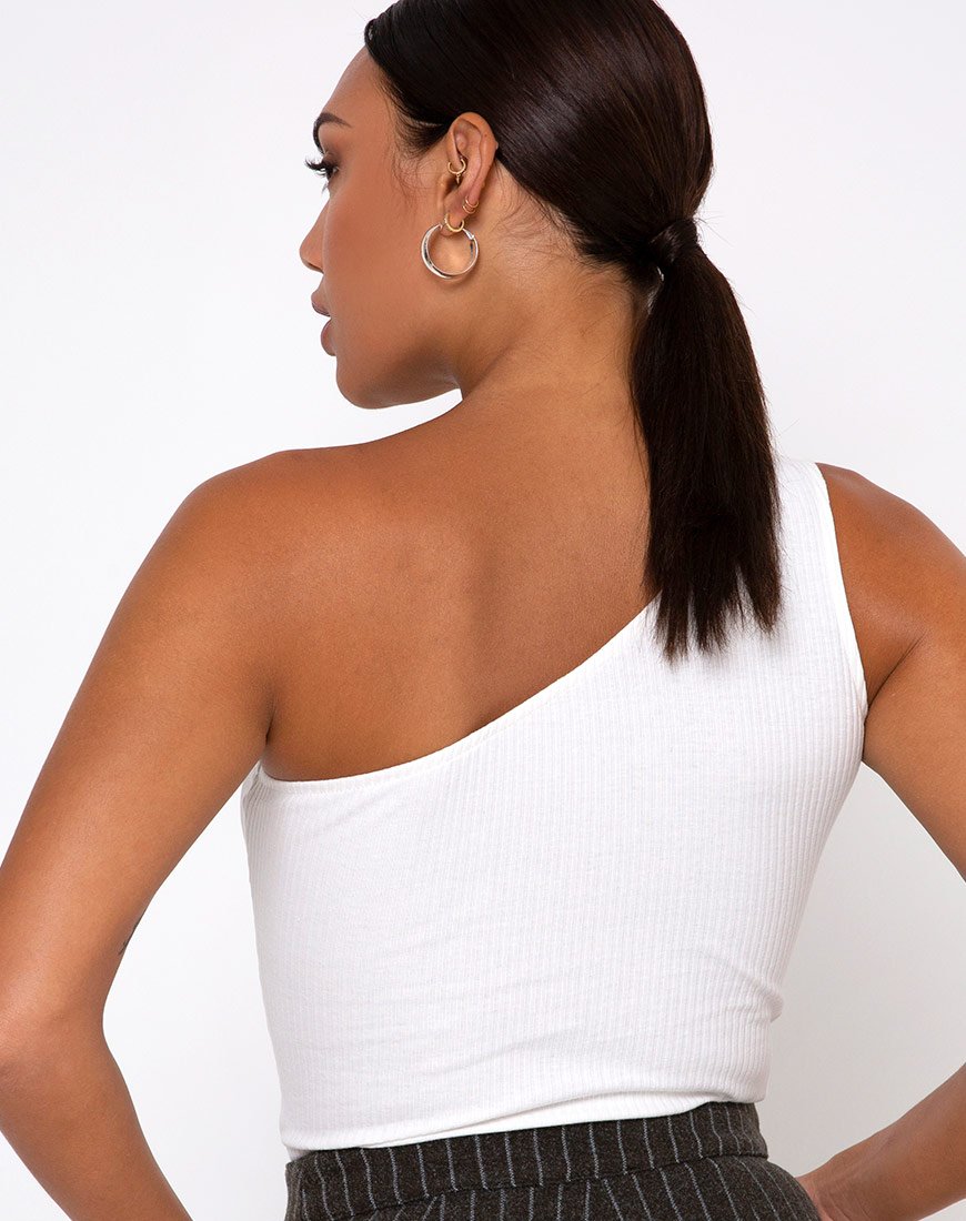 Image of Medi One Shoulder Top in Ivory