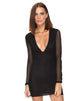 Image of Mellina Bodycon Dress in Mesh Black