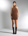 Image of MOTEL X IRIS Mende Mini Dress in Knit Brown