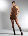 Image of MOTEL X IRIS Mende Mini Dress in Knit Brown