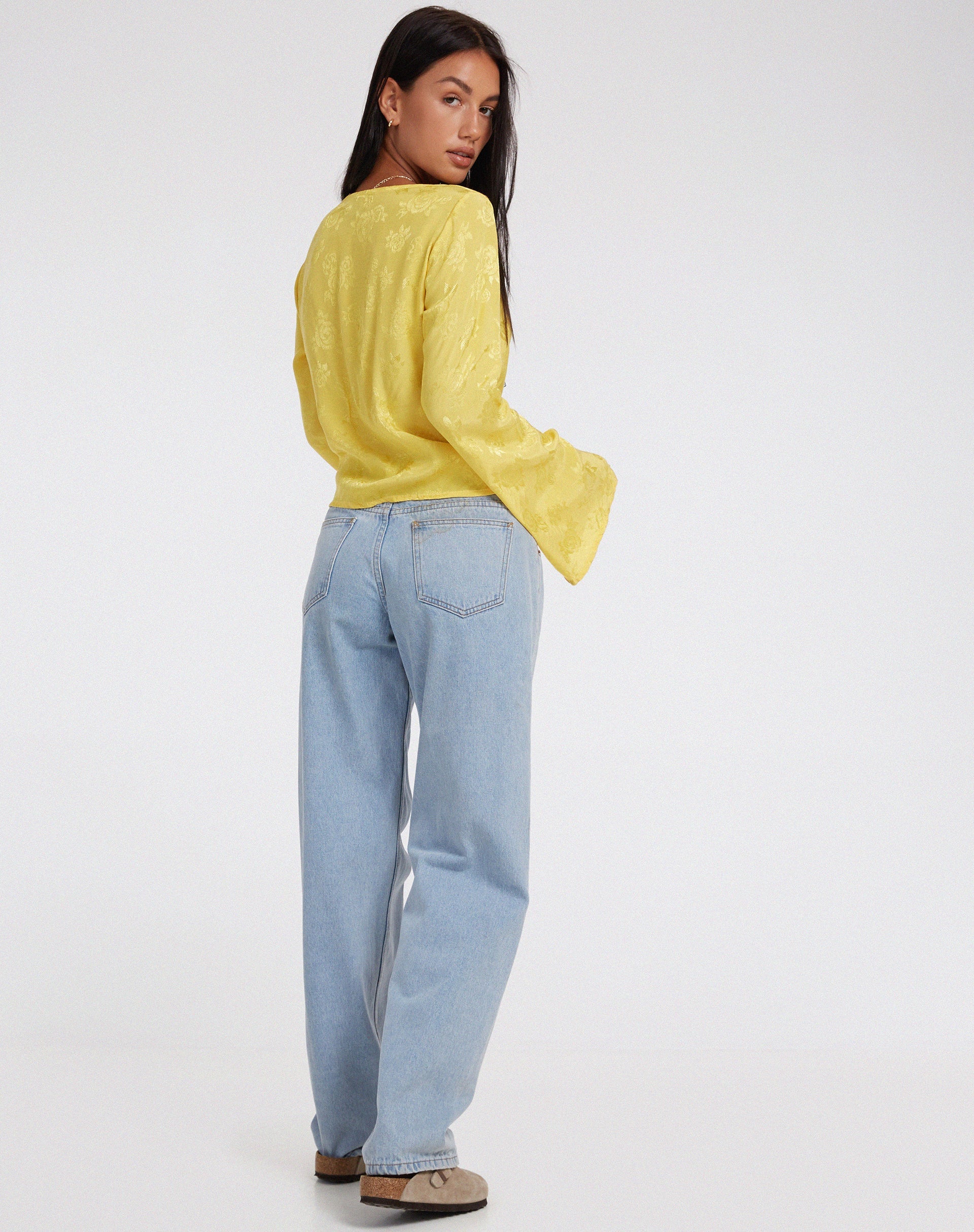 image of Merida Top in Satin Rose Sunshine Yellow